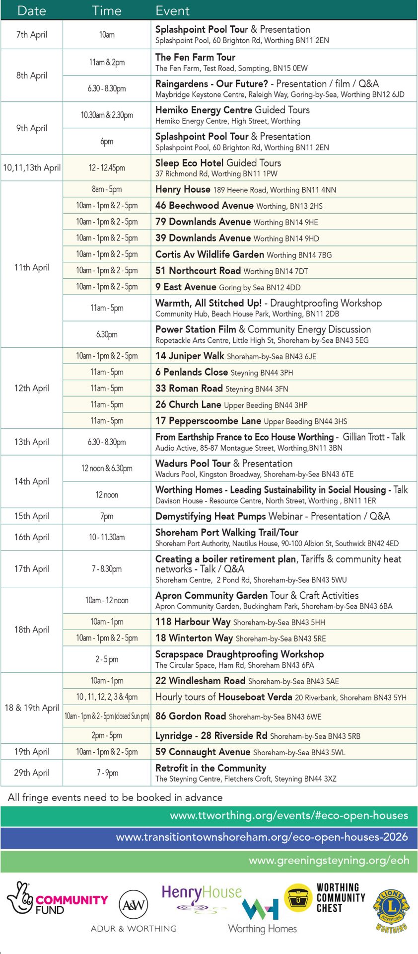 Programme of Events corrected
